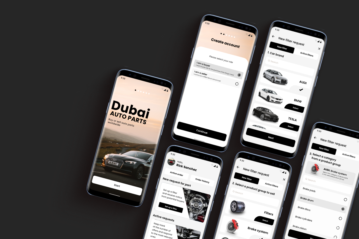 UI/UX Design for a Mobile Auto Parts Market